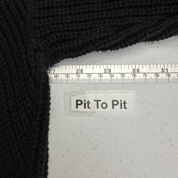 Free People Womens Ryanne Chunky Knit Sweater Size M Cropped Black Oversized - Picture 5 of 7